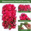 Artificial Bougainvillea Hanging Flowers Plants - 2 PCS faux Bougainvillea flowers with Long Trailing Vines for Outdoor Decoration, Perfect for Porch, Urn Patio Balcony (Rose Red & Red Lotus Mix)