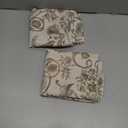 jinchan Small Window Curtains 45 Inch Linen Floral Curtain Set for Kitchen Bathroom Cafe Curtains Light Filtering Window Treatment Farmhouse Cottage core Back Tab Drapes 2 Panels Taupe on Beige