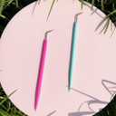 Metal Lash Lift Tool Set 2 pcs, Upgrade Eyelash Separate Tools With Groove Like Y Brush, Lash Comb Mini Size For Females Small Hand Popular Eyelash Lifting Stick Pink + Blue - Reusable 1000 Usage