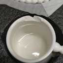 Hebaogugu Coffee Cup Set of 6 with Saucers, 3.5 OZ Ceramic Espresso Cups, Elegant Deco Turkish Coffee Cup Gift for Cappuccino, Latte, Cafe Mocha and Tea, Dishwasher & Microwave Safe (Pearl White)