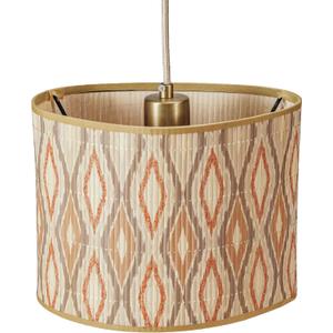 Bloomingville 100 Watt Bamboo Organic Shaped Pendant Lamp with Printed Pattern, Multicolor