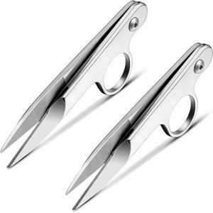 Mudder 2 Pcs Sewing Scissors Thread Snips with Protective Rubber Sleeve Mini Snippers Shears Small Trimming Nipper Clipper for Various Materials Fishing Line DIY Sewing Tailoring Dressmaking Crafting