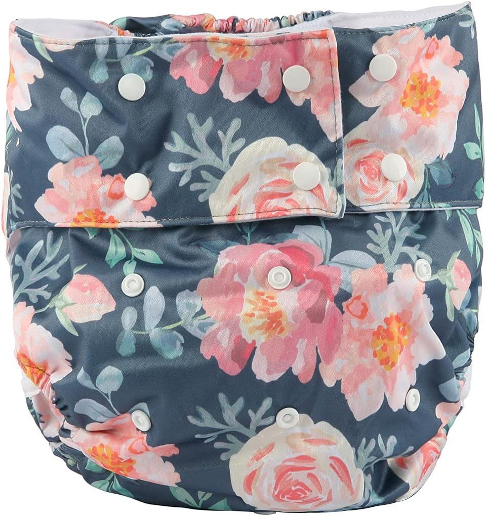 Teen Adult Cloth Diaper Nappy Reusable Washable for Disability (Floral) (Gray Chevron)