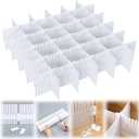 Blosssound 15Pcs Drawer Divider Adjustable Drawer Organizer 15" x 5.12", Deep, DIY Storage Organizer Separator with Fixed Buckle for Socks, Underwear, Dormitory, Office, Kitchen, Bedroom(White)