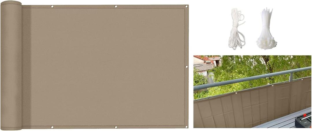 100% Solid Non-See-Through Privacy Fence Screen, Garden Privacy Fence Panel, Balcony, Privacy Fence, 40in x 120in, Khaki