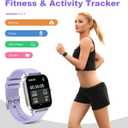 Smart Watch for Men Women Compatible with iPhone Samsung Android Phone 1.69 inch Full Touch Screen IP68 Waterproof Bluetooh Fitness Tracker Heart Rate/Sleep Monitor (Purple)