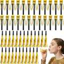 Skylety 48 Pcs Noise Makers Glitter Noise Makers Metallic Fringed Party Blowers Noisemakers Horns for Adults Birthday Graduation Sporting Events 2026 New Years Party Favor Supplies (Gold)