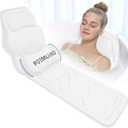 Poemland Full Body Bath Pillow for Tub - Extra Long & Thick Tub Pillow with Head, Back & Lumbar Support, 168 Non-Slip Suction Cups, Soft 5D Mesh Spa Cushion, Fits All Tubs-Gift for Soaking