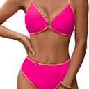 Blooming Jelly Womens Bikini Sets Color Block Two Piece Swimsuit O Ring Stitched Bathing Suit 2026 (X-Large)