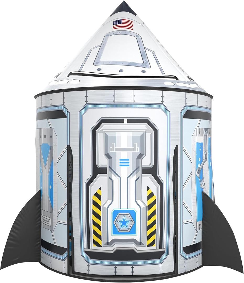 Wilwolfer Rocketship Tent for Kids: Space Toys for Kids-Space Decor for Boys Room-Outdoor Toys for Toddlers