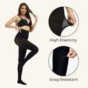 Pularlegs Women's Opaque Tights High Waist Black Womens Tights 2 Pcs S-M (Black, M)
