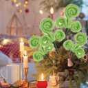 WangLaap 6 Pcs Green Christmas Tree Toppers 17inch Green Furry Stems, Furry Christmas Picks for Xmas Tree Decoration