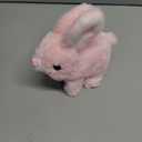 Hopearl Hopping Rabbit Interactive Electronic Pet Plush Bunny Toy with Sounds and Movements Animated Walking Wiggle Ears Twitch Nose Gift for Toddlers Birthday, Pink, 7''