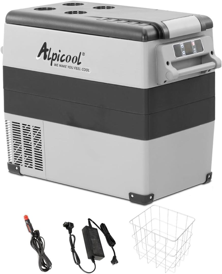 Alpicool CF55 Portable Freezer,12 Volt Refrigerator, 52 Quart (49.4 Liter) Fast Cooling 12V Car Fridge Freezer -4~68, Car Cooler, 12/24V DC and 100-240V AC for Outdoor, Camping, RV, Truck