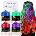 4Pcs Temporary Hair Color Wax for Christmas Party, Daily Party Cosplay Stocking Stuffers DIY Washable Hair Chalk Natural Instant Hair Color for Women Temporary Hair Dye for Kids Teens Women Men 40g