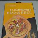 12 Inch Bamboo Pizza Peel Premium Wooden Pizza Board Paddle with Handle for Baking, Serving & Cutting Use for Pizza, Bread, Pastries, Dough, Easy Grip