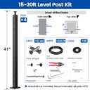 Muzata 15-20FT Modular Black Cable Railing Kit 42 Inch 4 Level Post Kit Complete Set Cable Railing System for Decks Length Adjustable Easy DIY with Paper User Guide (No Handrail) RWS1 BH4L