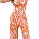 Women's One Piece Halter Swimsuits with Matching Beach Cover up mesh Wide Leg Pants, Size 2XL