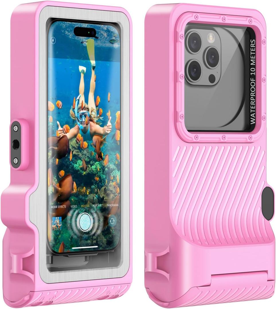 Waterproof Phone Case for Snorkeling - Underwater Touchscreen Housing, Universal Underwater Photo&Video Diving Case for iPhone 17/16/15/14 Pro Max Samsung Galaxy S25/S24 Ultra Up to 6.9'' Purple