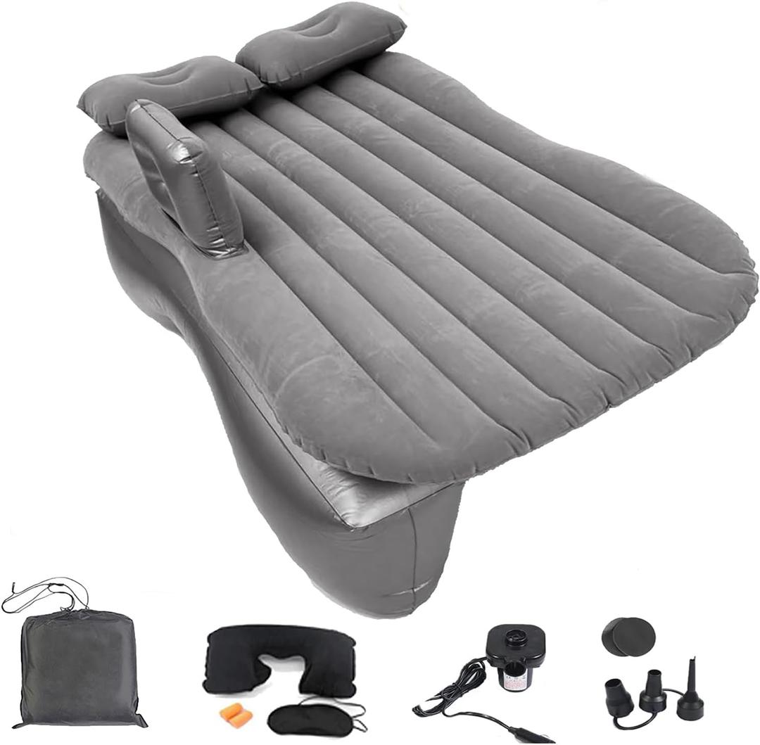 Inflatable Car Air Mattress Back Seat Bed with Air Pump,53 "x 32.6" Portable Thickened Car Travel Camping Sleeping Air Mattress Blow Up Bed for Small Car Universal SUV