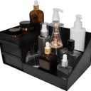 Cologne Organizer for Men with Drawer,Black Cologne Stand Shelf,Perfume Organizer,Bathroom Vanity Counter Organizers and Storage,Bedroom Essentials,Room Decor for Men