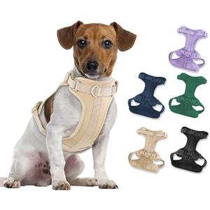 Wisedog No Pull Lightweight Dog Harness: Adjustable Durable Breathable Mesh Pet Vest Harness with Soft & Comfortable Cushion, for Small Medium Large Dogs (Medium, Sand Color) (M:Neck=11.81"-18.11"/Chest=18.11"-27.95")
