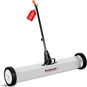Buelkmag 55Lbs Nail Magnet Sweeper 36 Inch Rolling Magnetic Sweeper with Wheels Heavy Duty Telescopic Magnets Broom with Long Adjustable Handle to Clean Nails for Construction and Yard