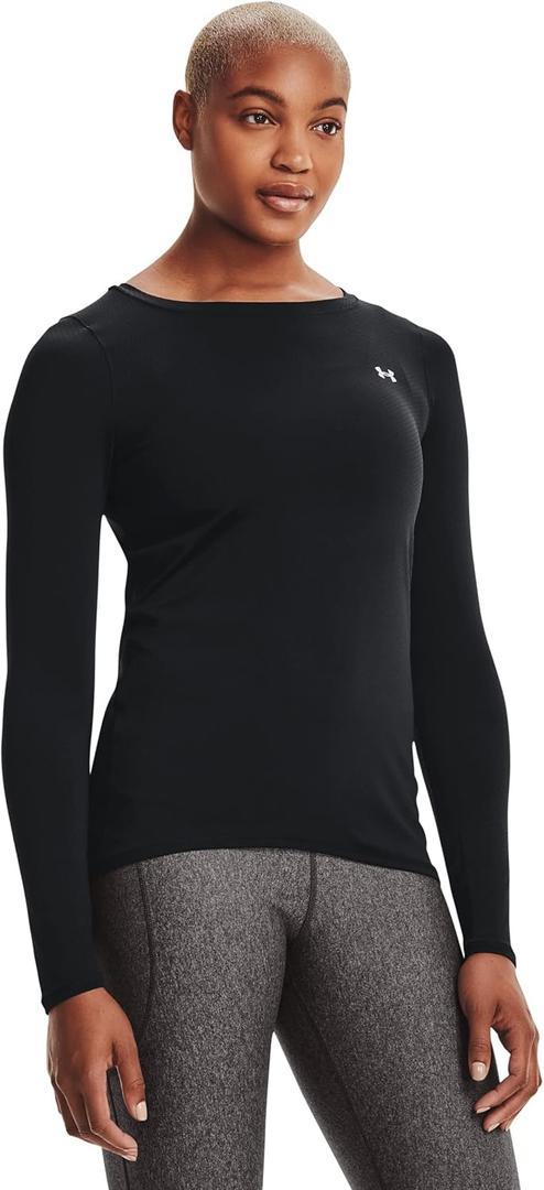 Under Armour womens Heatgear Armour Long Sleeve T-shirt (Small, Black)