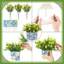 Giegxin Blue Tiles Lemon Table Centerpiece Decor Amalfi Coast Box Decorations with Artificial Lemon Branches for Capri Mediterranean Positano Wedding Birthday Party Decor(4 Sets)