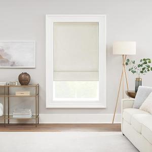 Eclipse Drew Cordless Blackout Roman Shade, 23x64, Ivory