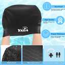 Extra Large Swim Cap Women Adult, Swim Caps for Long Hair, Dreadlocks, Weaves, Hair Extensions, Braids, Curls & Afros - Silicone Swimming Cap for Women & Men Anti-Leak Seal for Pool, Beach, Laps (black)