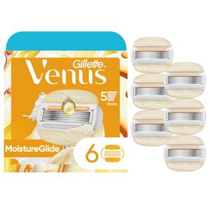 Venus MoistureGlide Women's Razor Blades, With Built-in Shave Gel Bars, 6 Razor Blade Refills Venus MoistureGlide Women's Razor Blades, With Built-in Shave Gel Bars, 6 Razor Blade Refills