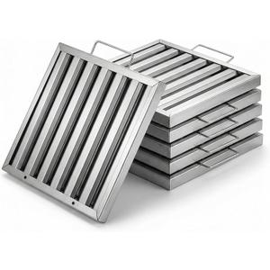 NOOTA Pack of 6 Hood Filters 19.5W×24.5H Inch, 430 Stainless Steel for Commercial Hood Filters, Range Hood Filter for Grease Rated Commercial Kitchen Exhaust Hoods