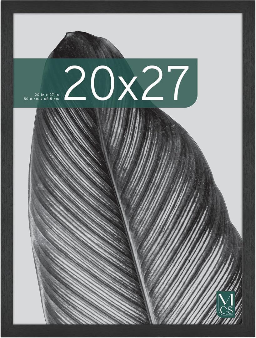 MCS Studio Gallery 20x27 Poster Frame Black Woodgrain Engineered Wood, Vertical & Horizontal Wall Hanging Large Picture Frame for Photos, Posters & Art Prints (1-Pack)