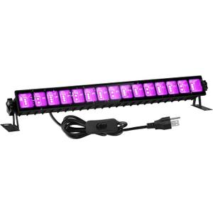 Upgraded 36W LED Black Light Bar, Premium Flood Light with Plug+Switch+5ft Cord, Light Up 21x21ft Area, for Halloween Glow Fluorescent Party Bedroom Game Room Body Paint Stage Lighting