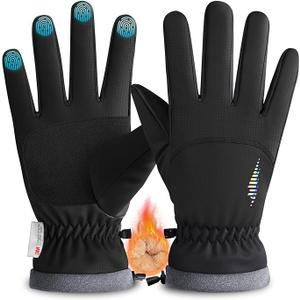 rivmount Kids Warm Winter Gloves Touchscreen WaterResistant Cycling Running Skiing in Outdoor Cold Weather for Boy Girl Lime L