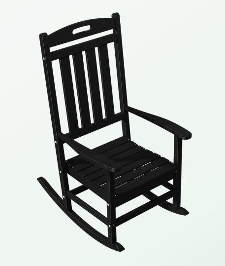 Outdoor Rocking Chair, All-Weather Resistant Poly Lumber Rocker Chair Outdoor, High Back Plastic Patio Rocking Chairs for Outside Porch Rocker Garden Lawn,  (1 Pack)