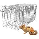 SZHLUX 17" Heavy Duty Live Squirrel Trap, Folding Small Animal Cage Traps, Humane Cat Trap for Stray Cats, Rabbits, Raccoons, Skunks, Possums and More Rodents, Catch and Release.