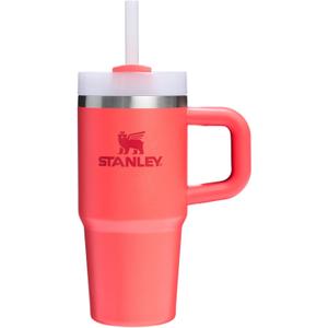 STANLEY Quencher H2.0 Tumbler with Handle and Straw 14 oz | Flowstate 3-Position Lid | Cup Holder Compatible for Travel | Insulated Stainless Steel Cup | BPA-Free | Hot Coral