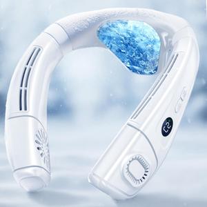 Neck Fan Portable Air Conditioners Personal Fans, Ergonomic Fan with Cooling Plate, Type-C 8000mAh Rechargeable 3D Airflow Wearable LED Screen 3 Modes Gifts for Men Women Outdoor Travel Indoor (White)