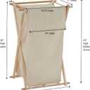 Household Essentials 6785-1 Collapsible Wood X-Frame Laundry Hamper with Fold Over Lid, Single