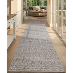 Color&Geometry Hallway Runner Rug 36"x96", Non-Slip, Easy to Clean Floor Carpet Runners for Hallways Entrance Living Room, Heather Beige