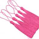 KONMAY 20pcs 3.5'' Small Silky Soft Craft Mini Bookmark Tassels with Loops for Jewelry Making, Gift Wrapping, Zipper Pull, Home Decor(Rose)