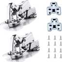 Hardware 165 Degree Soft Close Full Overlay Frameless Hinges 2 Pack, for Kitchen Cabinets Door Brushed Nickel Flush Mount Clip-on Hinge with Screws