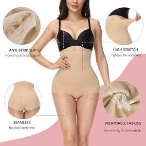High Waisted Shapewear for Women Tummy Control Underwear Seamless Comfort Slimming Briefs Panty, XL