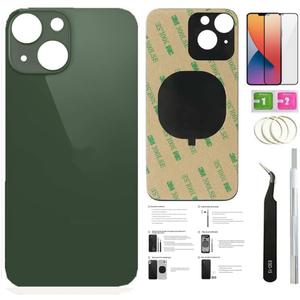 13 Back Glass Replacement for iPhone 13 Back Cover Glass (6.1 Inch) with Pre-Installed Tape +Installation Instruction + (Green)