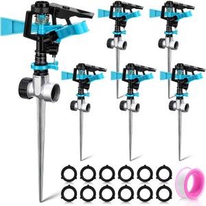 Lawn Sprinkler Automatic Garden Sprinkler 360 Degree Rotating Water Sprinkler Yard Sprinkler for Lawn Garden Flower Grass Irrigation Kids Playtime(6 Pack)