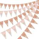 Boao 5 Pack Western Cowboy Party Decorations Bandana Pennant Banner Wild West Decor Western Cowboy Themed Yee Haw Country Party Decoration Supplies 9.8 x 5 ft (Brown Paisley)