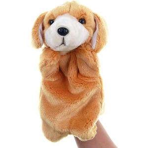 Plush Puppets Dog Puppy Stuffed Animal Toys for Imaginative Pretend Play Storytelling (Brown)