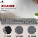 Stone Dish Drying Mat for Kitchen Counter Diatomaceous Earth Drying Mat | Fast-Absorbing, Minimalist Design, Durable Diatomite | Non-Slip, Heat Resistant, Easy-to-Clean | USA Brand | 15.7x11.8